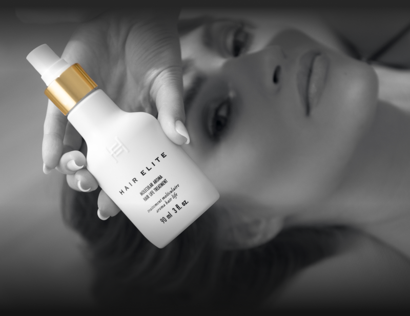 Banner with women who stick in hand products Hair Elite